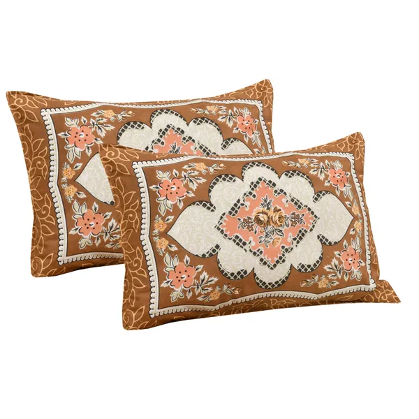 Brown_Cotton_Kaleen_Blossom_Double_Bedsheet_With_Pillow_Cover_100_X_108_Cm